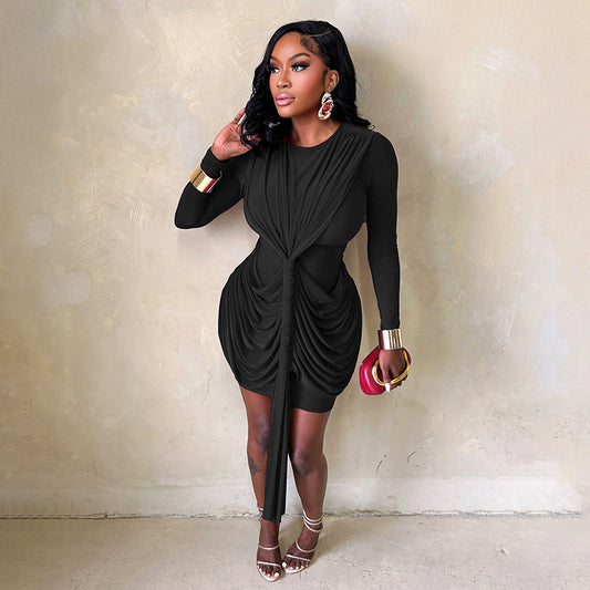 Stylish And Elegant Short Sheath Dress With Long Sleeves