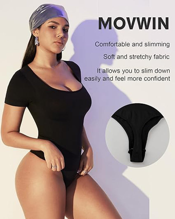 Women’s Seamless Square Neck Bodysuit – Tummy Control Slim Fit Shapewear