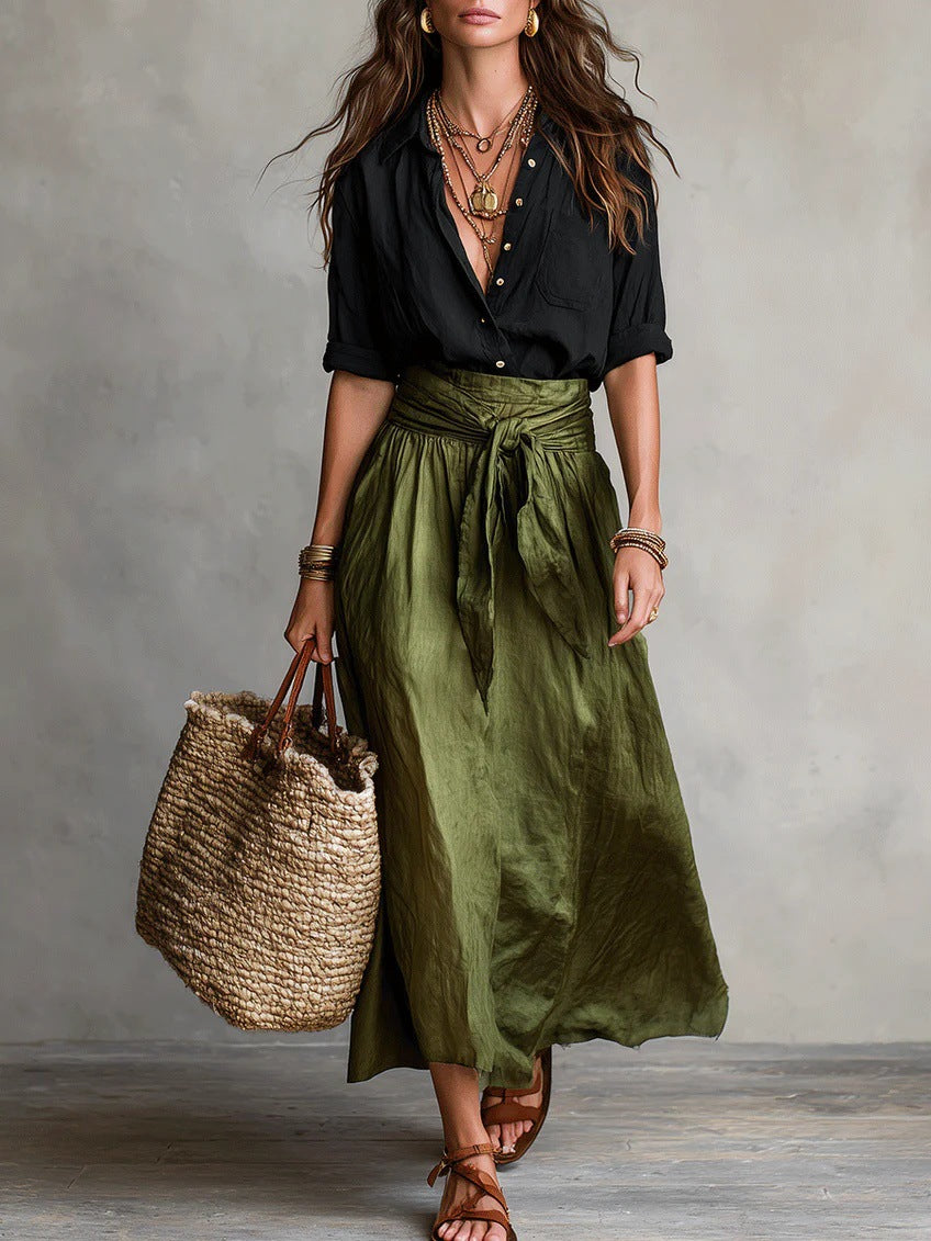 Women’s Casual 2-Piece Skirt & Shirt Set – Fashionable Everyday Outfit Set