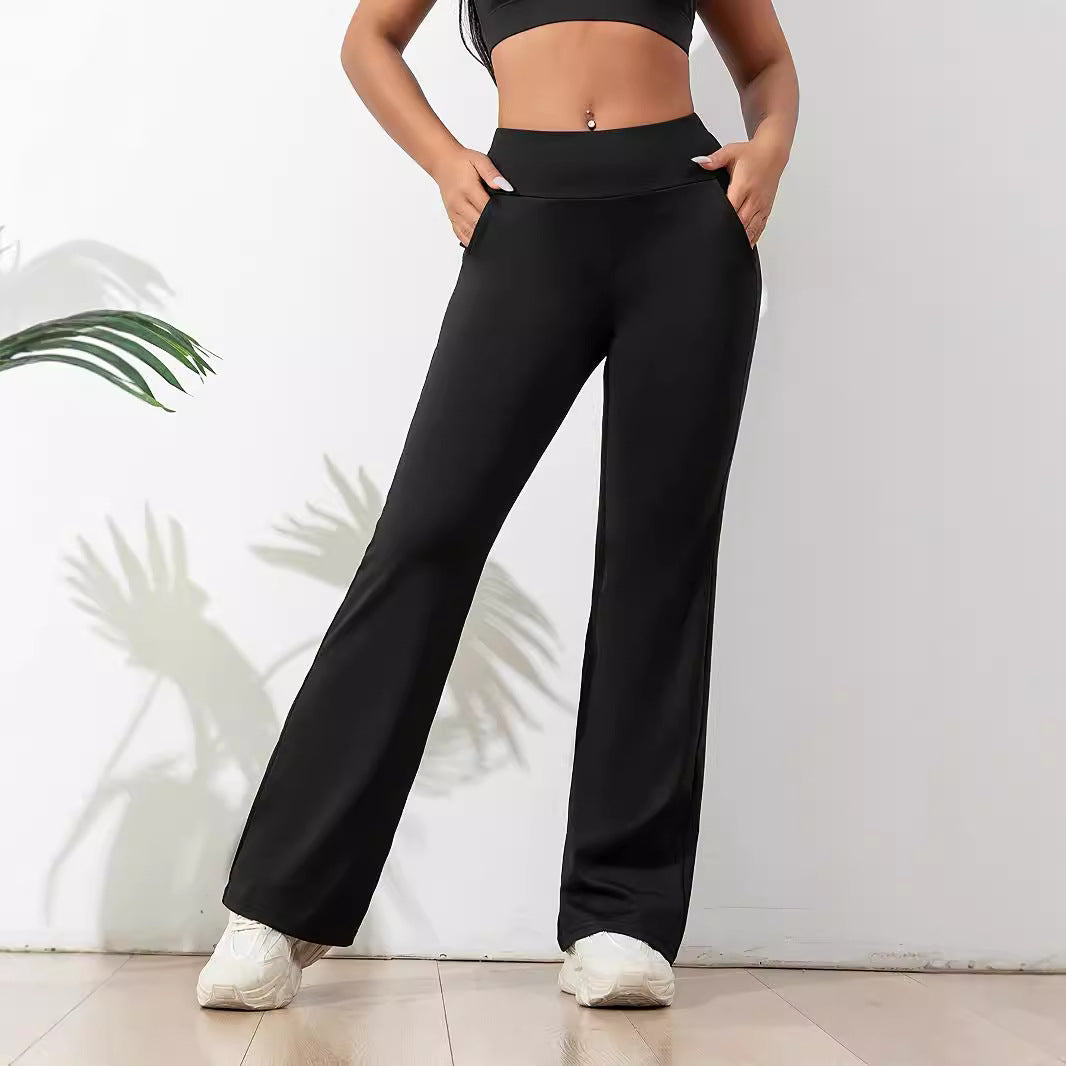 Women’s Wide Leg Yoga Pants – Loose Fit Running & Fitness Sports Trousers