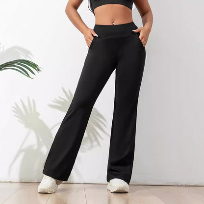 Women’s Wide Leg Yoga Pants – Loose Fit Running & Fitness Sports Trousers