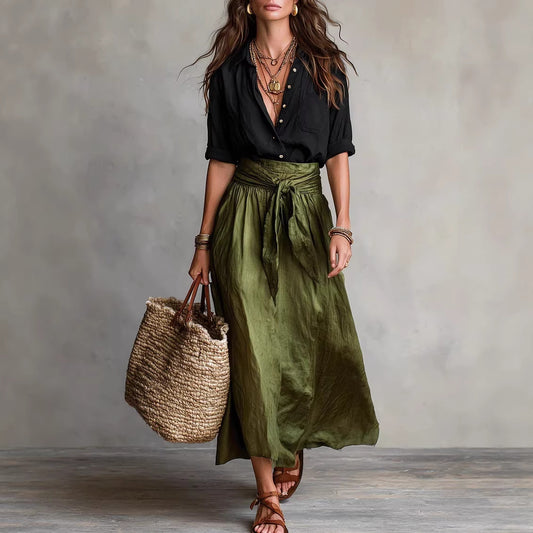 Women’s Casual 2-Piece Skirt & Shirt Set – Fashionable Everyday Outfit Set
