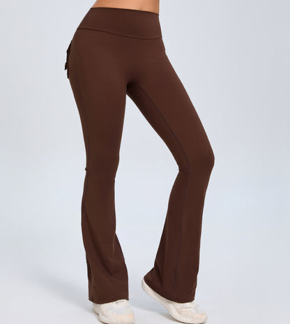 Women’s High Waist Flared Yoga Pants with Pockets – Scrunch Butt Workout Leggings