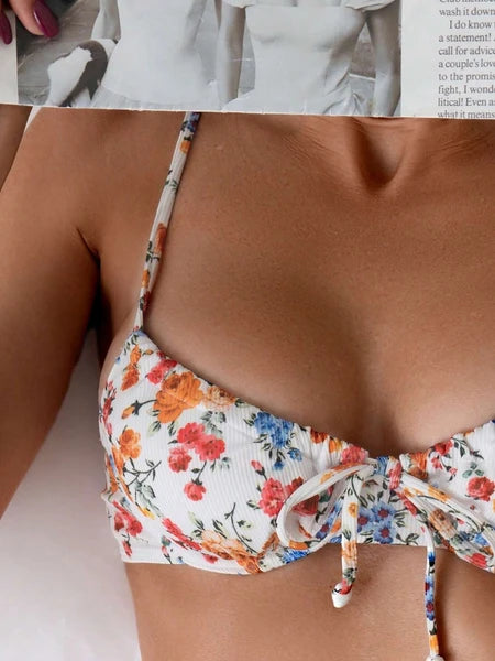 Women’s Floral Bikini Swimsuit – Quick Dry Beachwear 2-Piece Swim Set for Summer
