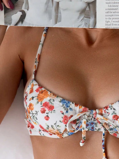Women’s Floral Bikini Swimsuit – Quick Dry Beachwear 2-Piece Swim Set for Summer