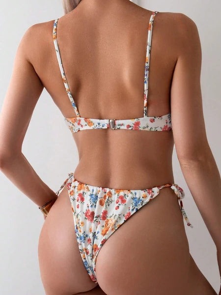 Women’s Floral Bikini Swimsuit – Quick Dry Beachwear 2-Piece Swim Set for Summer