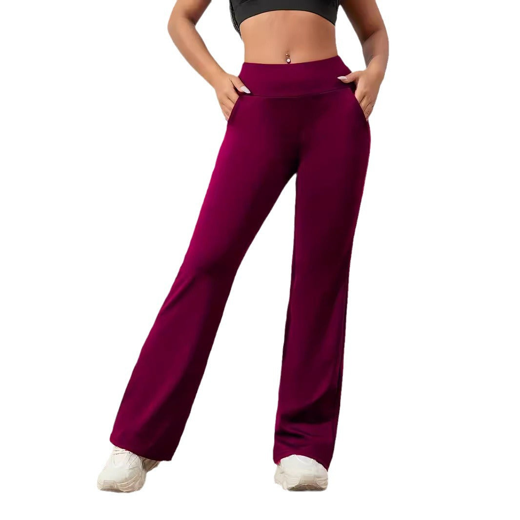 Women’s Wide Leg Yoga Pants – Loose Fit Running & Fitness Sports Trousers