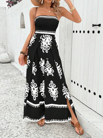 Sleeveless Dress In A Palace Style, Suitable For Women Throughout The Year, Featuring A Slim And Elongated Silhouette, Designed To Accentuate The Chest And Cinch The Waist, Made From Soft, Sun-Protect