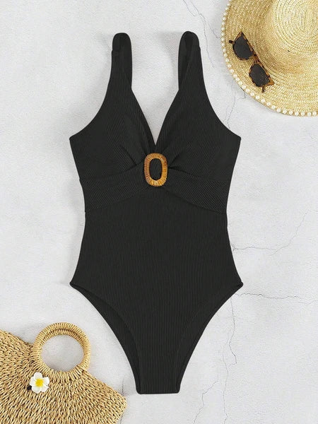 Women’s Slimming One-Piece Swimsuit – V-Neck Tummy Control Sexy Beach Swimwear